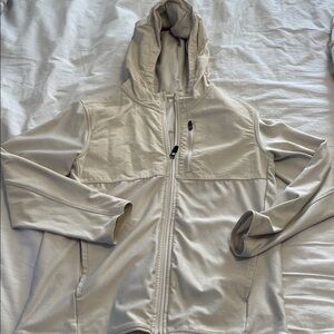 Boys Light Beige Hooded Zip Jacket knittech